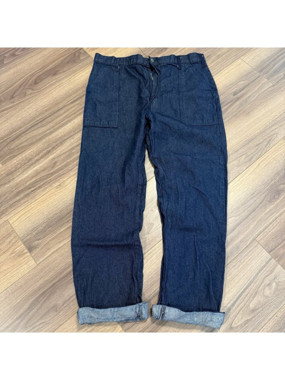 Vintage Handmade Custom Jeans Mens 40x34 Dark Wash Denim